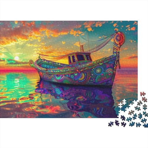 Colorful Boats Puzzle, 500 Teile Puzzle, Erwachsene Puzzle, Einzigartiges Puzzle, Familienpuzzle, Denkspiel 500pcs (52x38cm) von CPXSEMAZA