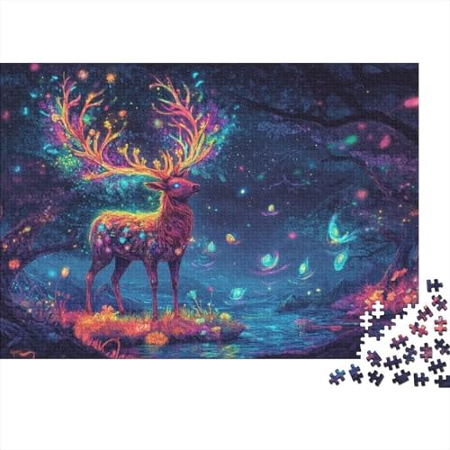 Colorful Deer Puzzle, 1000 Teile Puzzle, Erwachsene Puzzle, Einzigartiges Puzzle, Familienpuzzle, Denkspiel 1000pcs (75x50cm) von CPXSEMAZA