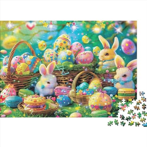 Colorful Easter Theme Puzzle, 300 Teile Puzzle, Erwachsene Puzzle, Einzigartiges Puzzle, Familienpuzzle, Denkspiel 300pcs (40x28cm) von CPXSEMAZA