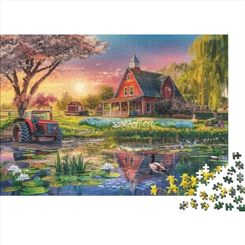 Colorful Farmhouse Erwachsene Puzzles Für Erwachsene, 300-teiliges Puzzle, 300 Teile Stressabbauende Puzzles, 300 Puzzles Für Erwachsene Für Erwachsene Und Kinder Ab 12 Jahren 300pcs (40x28cm) von CPXSEMAZA