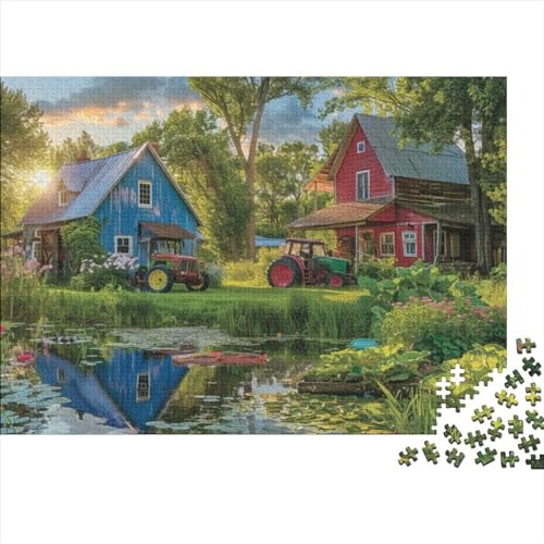 Colorful Farmhouse Ungelöstes 3D-Puzzle Mit 1000 Teilen Für Erwachsene Und Jugendliche Ab 12 Jahren 1000pcs (75x50cm) von CPXSEMAZA