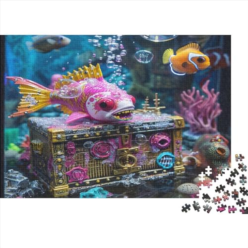 Colorful Fish Jigsaw Puzzle Für Sohn/Kinder Familie Zusammen 300 Schlafzimmer Dekoration Puzzles Erwachsene 300 Stück Holz Puzzle Spiel Kinder Geschenk 300pcs (40x28cm) von CPXSEMAZA