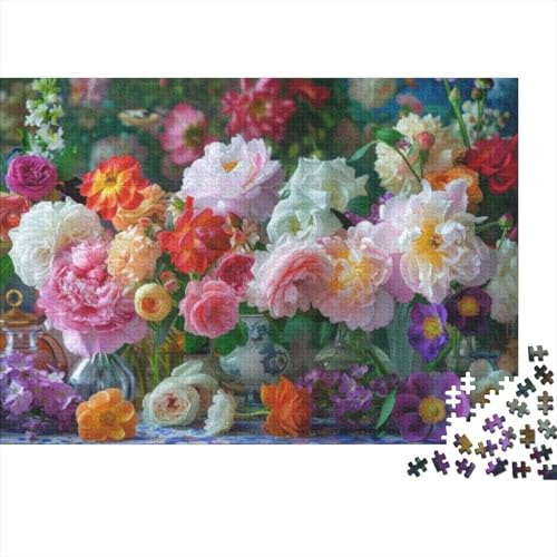 Colorful Flowers Jigsaw Puzzle Für Sohn/Kinder Familie Zusammen 1000 Schlafzimmer Dekoration Puzzles Erwachsene 1000 Stück Holz Puzzle Spiel Kinder Geschenk 1000pcs (75x50cm) von CPXSEMAZA