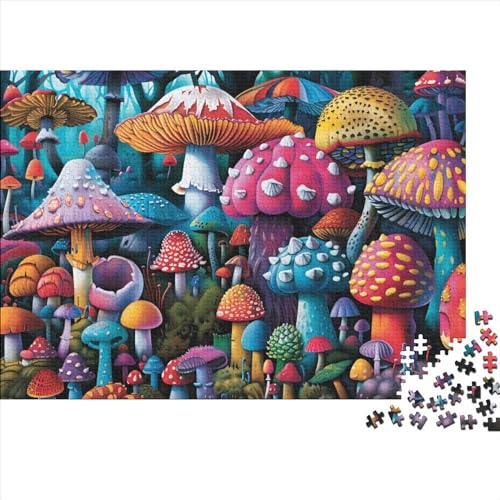 Colorful Mushrooms Jigsaw Puzzle Für Sohn/Kinder Familie Zusammen 1000 Schlafzimmer Dekoration Puzzles Erwachsene 1000 Stück Holz Puzzle Spiel Kinder Geschenk 1000pcs (75x50cm) von CPXSEMAZA