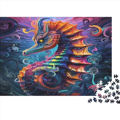 Colorful Seahorse 3D-Puzzles 300 Teile Für Erwachsene Puzzles Für Erwachsene 300 Teile Puzzle Lernspiele Ungelöstes Puzzle 300pcs (40x28cm) von CPXSEMAZA