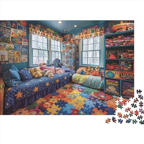 Colorful Toy House Ungelöstes 3D-Puzzle Mit 1000 Teilen Für Erwachsene Und Jugendliche Ab 12 Jahren 1000pcs (75x50cm) von CPXSEMAZA