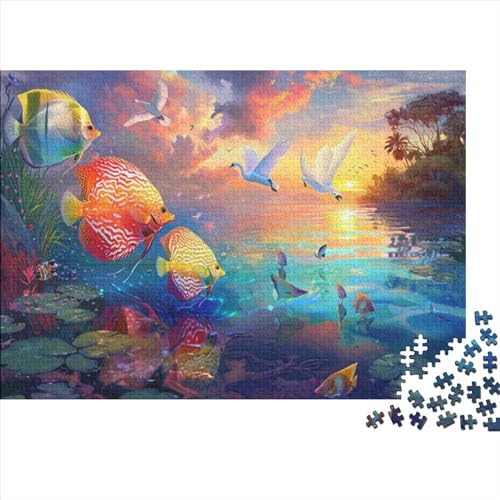 Colorful Tropical Fish 1000-teiliges Holzpuzzle Für Erwachsene, 1000-teiliges Puzzle, Einzigartige Heimdekoration Und Geschenke, 1000-teiliges Puzzle, Spielzeug Und Spiele 1000pcs (75x50cm) von CPXSEMAZA