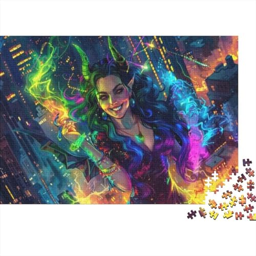 Colorful Witch Jigsaw Puzzle Für Sohn/Kinder Familie Zusammen 300 Schlafzimmer Dekoration Puzzles Erwachsene 300 Stück Holz Puzzle Spiel Kinder Geschenk 300pcs (40x28cm) von CPXSEMAZA