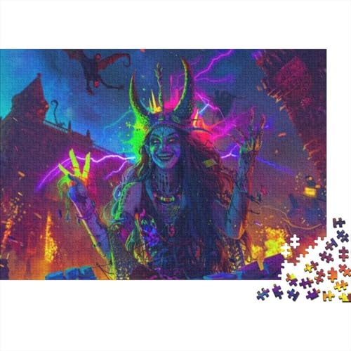 Colorful Witch Puzzle, 1000 Teile Puzzle, Erwachsene Puzzle, Einzigartiges Puzzle, Familienpuzzle, Denkspiel 1000pcs (75x50cm) von CPXSEMAZA