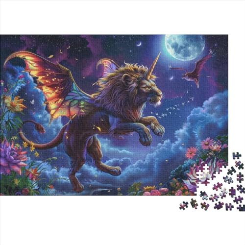 Cool Lion Jigsaw Puzzle Für Sohn/Kinder Familie Zusammen 300 Schlafzimmer Dekoration Puzzles Erwachsene 300 Stück Holz Puzzle Spiel Kinder Geschenk 300pcs (40x28cm) von CPXSEMAZA