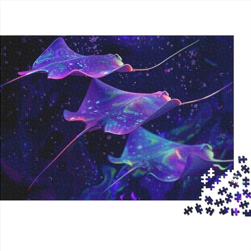 Cool Manta Ray Puzzle, 300 Teile Puzzle, Erwachsene Puzzle, Einzigartiges Puzzle, Familienpuzzle, Denkspiel 300pcs (40x28cm) von CPXSEMAZA