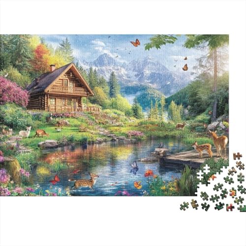 Country Cabin Puzzle, 300 Teile Puzzle, Erwachsene Puzzle, Einzigartiges Puzzle, Familienpuzzle, Denkspiel 300pcs (40x28cm) von CPXSEMAZA