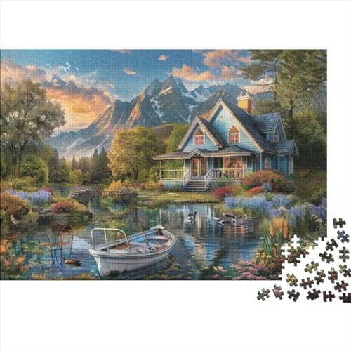 Country House Jigsaw Puzzle Für Sohn/Kinder Familie Zusammen 500 Schlafzimmer Dekoration Puzzles Erwachsene 500 Stück Holz Puzzle Spiel Kinder Geschenk 500pcs (52x38cm) von CPXSEMAZA