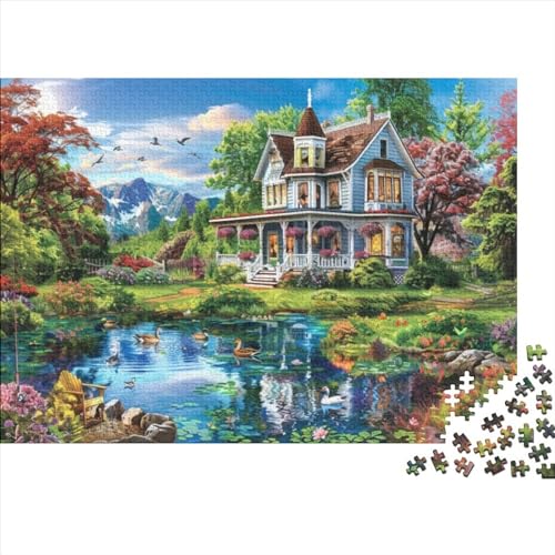 Country House Puzzle, 1000 Teile Puzzle, Erwachsene Puzzle, Einzigartiges Puzzle, Familienpuzzle, Denkspiel 1000pcs (75x50cm) von CPXSEMAZA