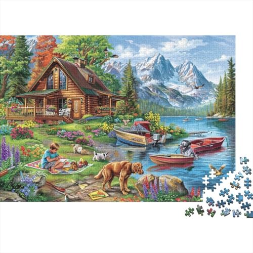 Countryside Vacation Theme 1000 Jigsaw Puzzle Geburtstagsgeschenk Personalisierte Familie Puzzles 1000 Stück Holz Wandkunst Home Decor 1000pcs (75x50cm) von CPXSEMAZA