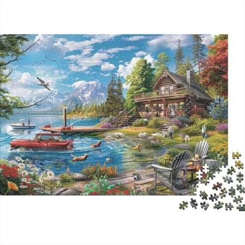 Countryside Vacation Theme 1000 Teile Holzpuzzle Für Erwachsene Puzzle 1000 Teile Heimdekorationspuzzle 1000 Puzzles Für Erwachsene Spielzeug Und Spiele 1000pcs (75x50cm) von CPXSEMAZA