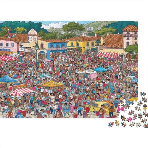 Crowded Streets Ungelöstes 3D-Puzzle Mit 300 Teilen Für Erwachsene Und Jugendliche Ab 12 Jahren 300pcs (40x28cm) von CPXSEMAZA