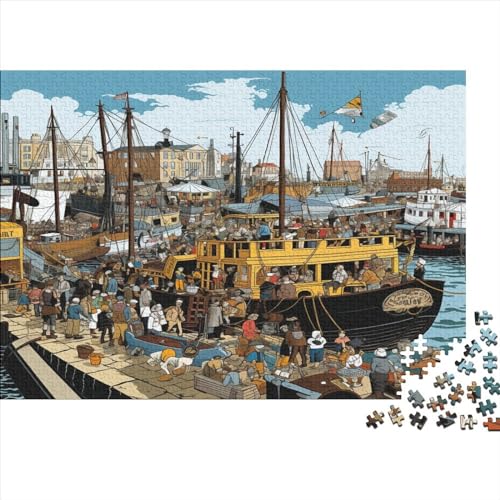 Cruise Ship in Port Puzzle, 300 Teile Puzzle, Erwachsene Puzzle, Einzigartiges Puzzle, Familienpuzzle, Denkspiel 300pcs (40x28cm) von CPXSEMAZA