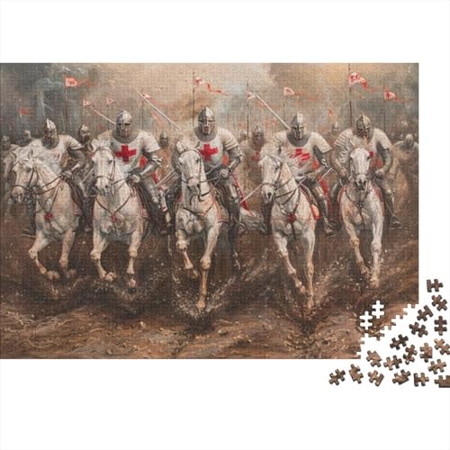 Crusader Knight Jigsaw Puzzle Für Sohn/Kinder Familie Zusammen 1000 Schlafzimmer Dekoration Puzzles Erwachsene 1000 Stück Holz Puzzle Spiel Kinder Geschenk 1000pcs (75x50cm) von CPXSEMAZA