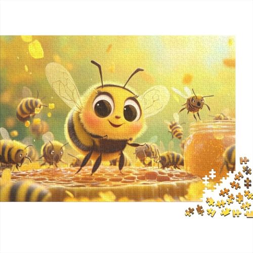 Cute Bee Jigsaw Puzzle Für Sohn/Kinder Familie Zusammen 500 Schlafzimmer Dekoration Puzzles Erwachsene 500 Stück Holz Puzzle Spiel Kinder Geschenk 500pcs (52x38cm) von CPXSEMAZA