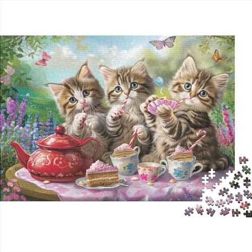 Cute Cat 1000-teiliges Puzzle Für Erwachsene, Familie Oder Kinder, Puzzle-Spielzeug, Lernspiele, Stressabbau-Puzzles, Einzigartige Heimdekoration Und Geschenke 1000pcs (75x50cm) von CPXSEMAZA