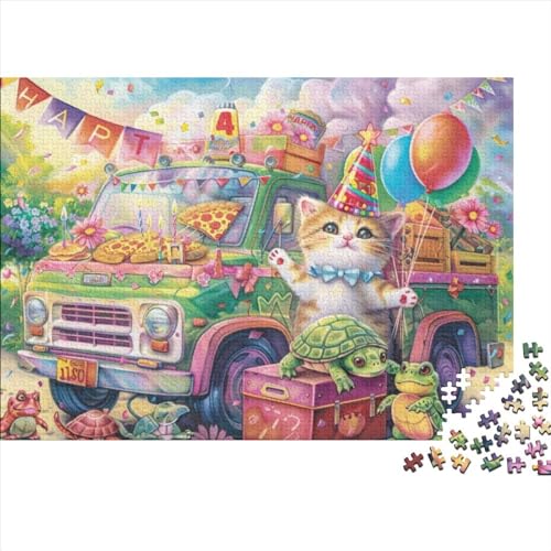 Cute Cat Jigsaw Puzzle Für Sohn/Kinder Familie Zusammen 1000 Schlafzimmer Dekoration Puzzles Erwachsene 1000 Stück Holz Puzzle Spiel Kinder Geschenk 1000pcs (75x50cm) von CPXSEMAZA