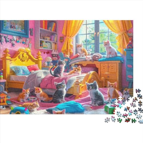 Cute Cat Puzzle, 1000 Teile Puzzle, Erwachsene Puzzle, Einzigartiges Puzzle, Familienpuzzle, Denkspiel 1000pcs (75x50cm) von CPXSEMAZA