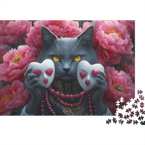 Cute Cat Puzzle, 300 Teile Puzzle, Erwachsene Puzzle, Einzigartiges Puzzle, Familienpuzzle, Denkspiel 300pcs (40x28cm) von CPXSEMAZA