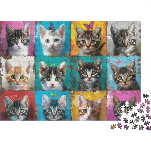 Cute Cat Puzzle, 300 Teile Puzzle, Erwachsene Puzzle, Einzigartiges Puzzle, Familienpuzzle, Denkspiel 300pcs (40x28cm) von CPXSEMAZA