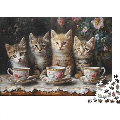 Cute Cat Puzzles Für Erwachsene 500 Puzzles Für Erwachsene 500 Teile Puzzle 500 Teile Ungelöstes Puzzle 500pcs (52x38cm) von CPXSEMAZA