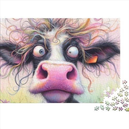 Cute Cow 300 Teile Puzzle Puzzle 300 Teile Schwierig Geschicklichkeitsspiel Für Die Ganze Familie Klassische Puzzles Erwachsenen Puzzle Ab 14 Jahren 300pcs (40x28cm) von CPXSEMAZA