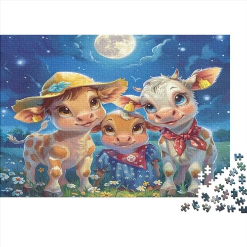 Cute Cow Puzzle, 1000 Teile Puzzle, Erwachsene Puzzle, Einzigartiges Puzzle, Familienpuzzle, Denkspiel 1000pcs (75x50cm) von CPXSEMAZA