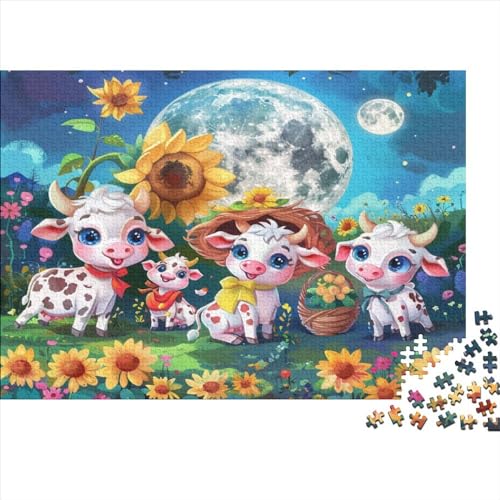 Cute Cow Puzzle, 300 Teile Puzzle, Erwachsene Puzzle, Einzigartiges Puzzle, Familienpuzzle, Denkspiel 300pcs (40x28cm) von CPXSEMAZA