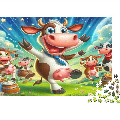 Cute Cow Puzzle, 500 Teile Puzzle, Erwachsene Puzzle, Einzigartiges Puzzle, Familienpuzzle, Denkspiel 500pcs (52x38cm) von CPXSEMAZA