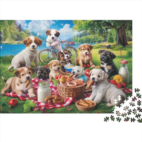 Cute Dog Jigsaw Puzzle Für Sohn/Kinder Familie Zusammen 300 Schlafzimmer Dekoration Puzzles Erwachsene 300 Stück Holz Puzzle Spiel Kinder Geschenk 300pcs (40x28cm) von CPXSEMAZA