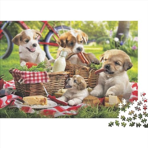 Cute Dog Jigsaw Puzzle Für Sohn/Kinder Familie Zusammen 500 Schlafzimmer Dekoration Puzzles Erwachsene 500 Stück Holz Puzzle Spiel Kinder Geschenk 500pcs (52x38cm) von CPXSEMAZA