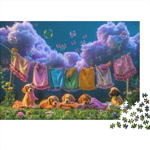 Cute Dog Puzzle, 300 Teile Puzzle, Erwachsene Puzzle, Einzigartiges Puzzle, Familienpuzzle, Denkspiel 300pcs (40x28cm) von CPXSEMAZA