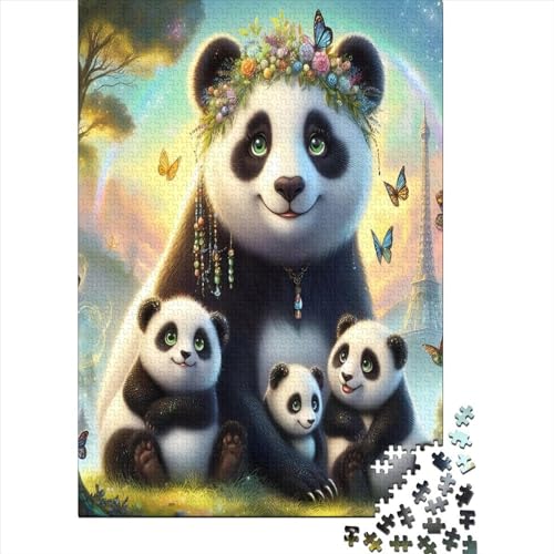 Cute Giant Panda Jigsaw Puzzle Für Sohn/Kinder Familie Zusammen 1000 Schlafzimmer Dekoration Puzzles Erwachsene 1000 Stück Holz Puzzle Spiel Kinder Geschenk 1000pcs (75x50cm) von CPXSEMAZA