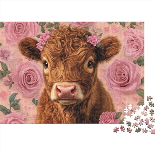 Cute Highland Cow Baby Puzzles 1000 Teile Für Erwachsene Puzzles Für Erwachsene 1000 Teile Puzzle Lernspiele Heimdekoration Puzzle 1000pcs (75x50cm) von CPXSEMAZA