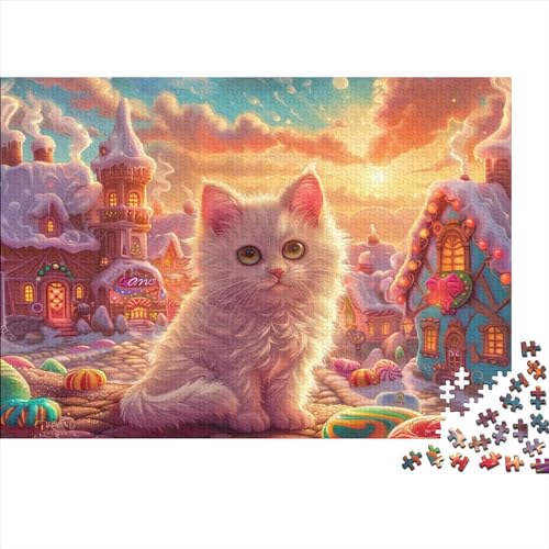 Cute Kitten Puzzle, 300 Teile Puzzle, Erwachsene Puzzle, Einzigartiges Puzzle, Familienpuzzle, Denkspiel 300pcs (40x28cm) von CPXSEMAZA