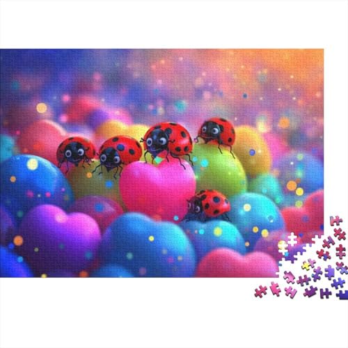 Cute Ladybug Puzzle – Vollständig Ineinandergreifende Und Zufällig Geformte 300-teilige Puzzles Für Erwachsene – Langlebige Puzzles Für Erwachsene Für Die Ganze Familie 300pcs (40x28cm) von CPXSEMAZA