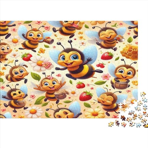 Cute Little Bee Puzzle, 300 Teile Puzzle, Erwachsene Puzzle, Einzigartiges Puzzle, Familienpuzzle, Denkspiel 300pcs (40x28cm) von CPXSEMAZA