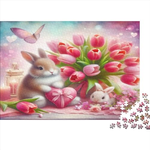 Cute Little Bunny Puzzle, 1000 Teile Puzzle, Erwachsene Puzzle, Einzigartiges Puzzle, Familienpuzzle, Denkspiel 1000pcs (75x50cm) von CPXSEMAZA