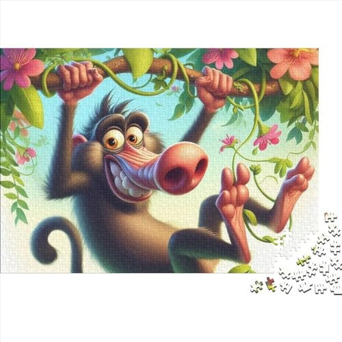 Cute Monkey 1000 Teile Puzzle 1000 Teile Erwachsenen-Puzzle Geschicklichkeitsspiel Für Die Ganze Familie Puzzle Farbenfrohes Erwachsenen Puzzle Ab 14 Jahren 1000pcs (75x50cm) von CPXSEMAZA