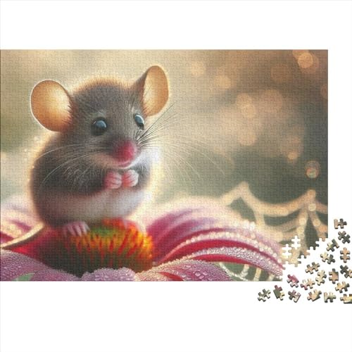 Cute Mouse Puzzle, 300 Teile Puzzle, Erwachsene Puzzle, Einzigartiges Puzzle, Familienpuzzle, Denkspiel 300pcs (40x28cm) von CPXSEMAZA