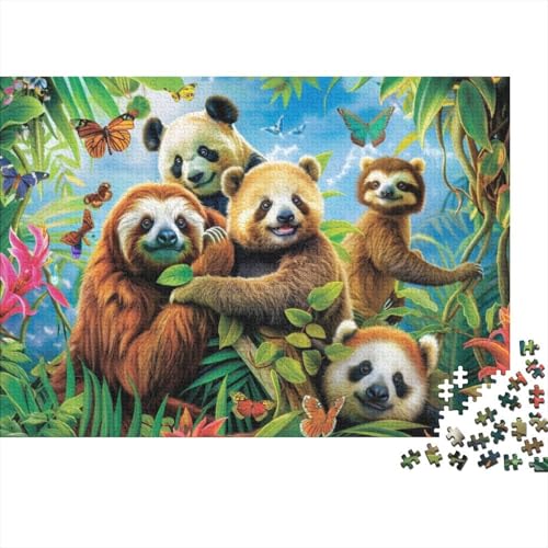 Cute Panda Puzzle, 300 Teile Puzzle, Erwachsene Puzzle, Einzigartiges Puzzle, Familienpuzzle, Denkspiel 300pcs (40x28cm) von CPXSEMAZA