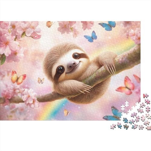 Cute Sloth Puzzle, 300 Teile Puzzle, Erwachsene Puzzle, Einzigartiges Puzzle, Familienpuzzle, Denkspiel 300pcs (40x28cm) von CPXSEMAZA