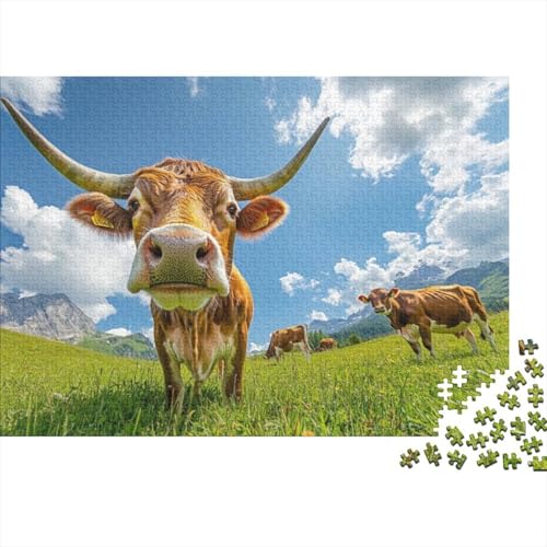 Dairy Cow Erwachsene Puzzles Für Erwachsene, 1000-teiliges Puzzle, 1000 Teile Stressabbauende Puzzles, 1000 Puzzles Für Erwachsene Für Erwachsene Und Kinder Ab 12 Jahren 1000pcs (75x50cm) von CPXSEMAZA