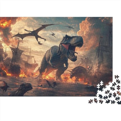 Dinosaur 1000-teiliges Puzzle Für Erwachsene, Familie Oder Kinder, Puzzle-Spielzeug, Lernspiele, Stressabbau-Puzzles, Einzigartige Heimdekoration Und Geschenke 1000pcs (75x50cm) von CPXSEMAZA