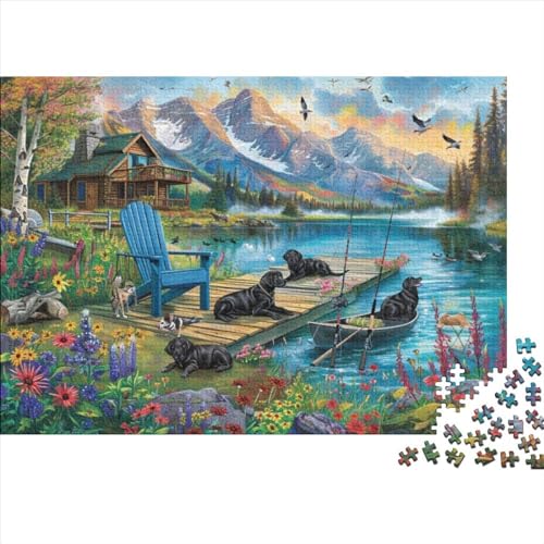 Dock Dog Puzzle, 300 Teile Puzzle, Erwachsene Puzzle, Einzigartiges Puzzle, Familienpuzzle, Denkspiel 300pcs (40x28cm) von CPXSEMAZA